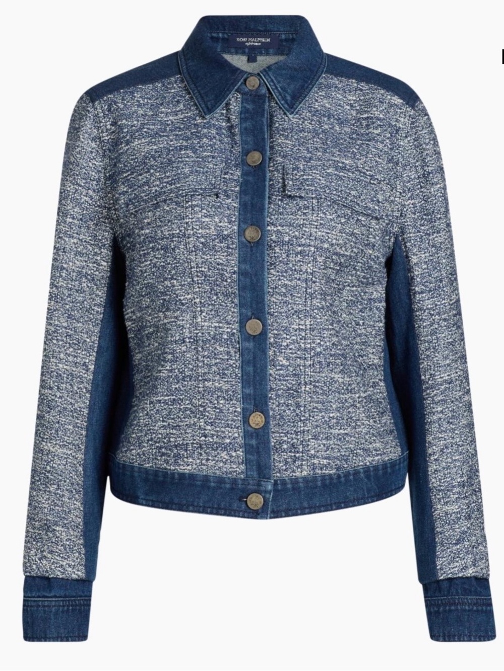Kobi Halperin Blue Tweed Jacket with Denim Trim